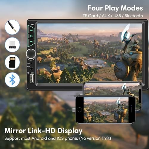 Double Din Car Stereo with Dash Cam,Compatible with Apple Carplay,Android