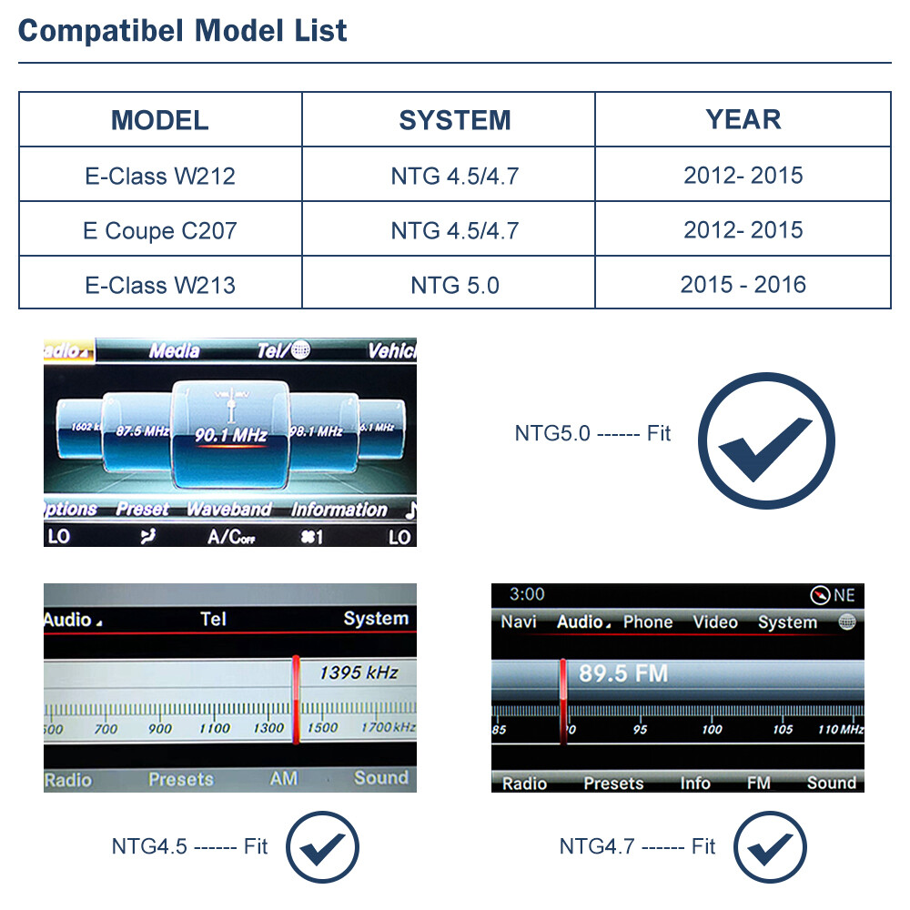 For Benz E350 W212 Coupe C207 Wireless CarPlay Android Auto Interface NTG4.5/5.0