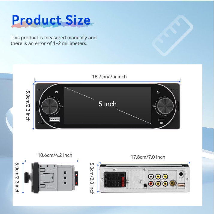 Estereo De Pantalla con Bluetooth Para Coche Carro Auto MP3 Player WMA/WAV/APE/F
