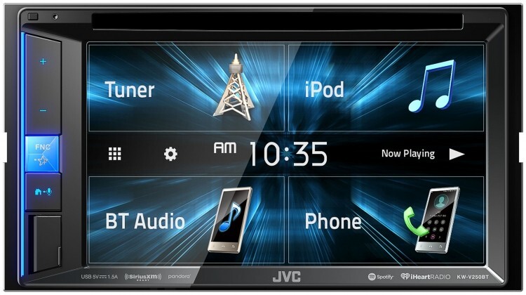 JVC KW-V250BT DVD Receiver 6.2″ WVGA Clear Resistive Touch Monitor w/Bluetooth
