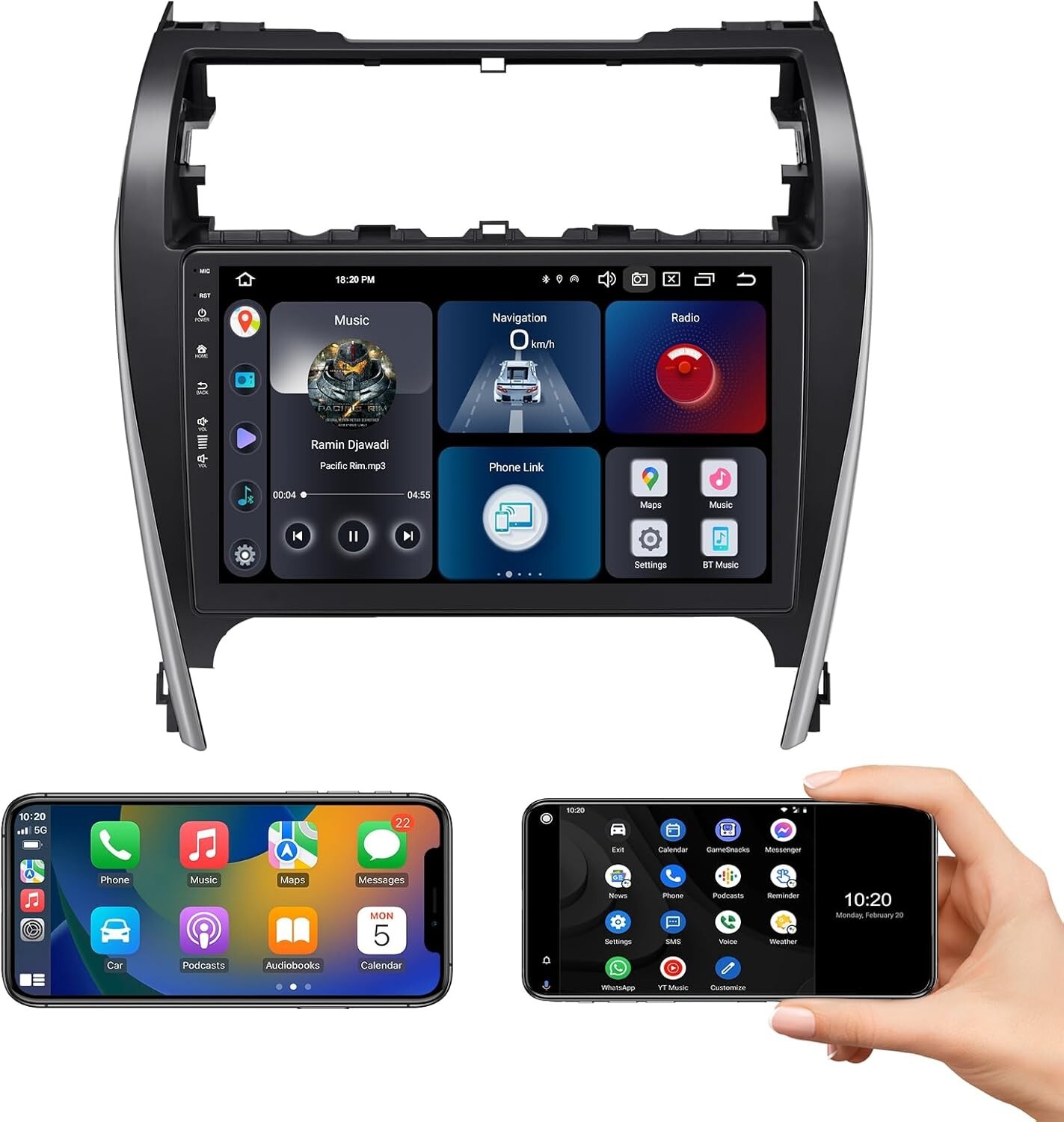 Roadanvi Android 10.2″ Car Stereo for Toyota Camry 2012~2014 Navigation 4G LTE