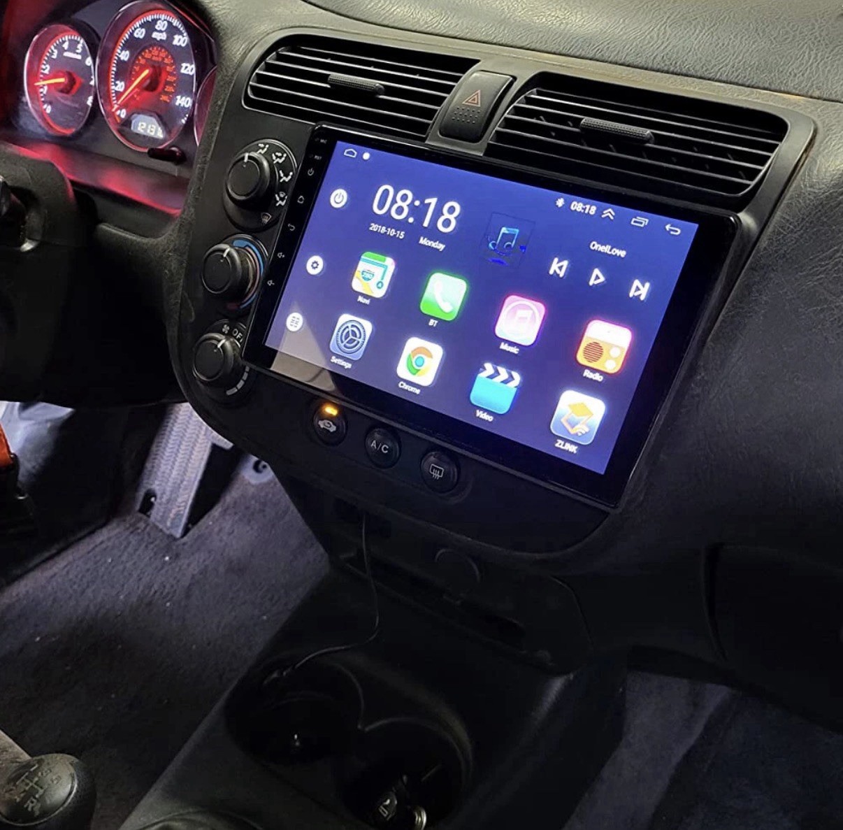 For Honda Civic 2001-2005 Android Car Stereo Apple Carplay Radio GPS FM 9″