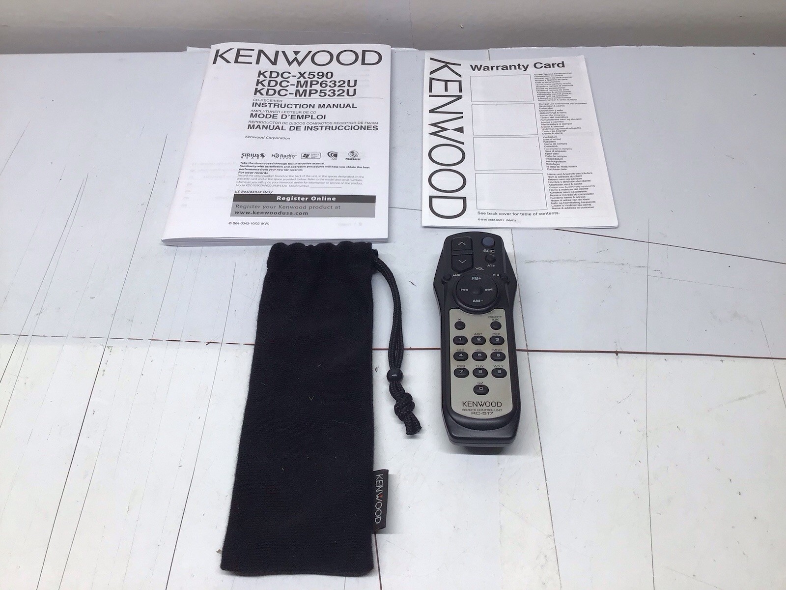 Kenwood KDC-MP532U CD Player/USB In Dash Receiver Complete W/Remote, Manual, Box
