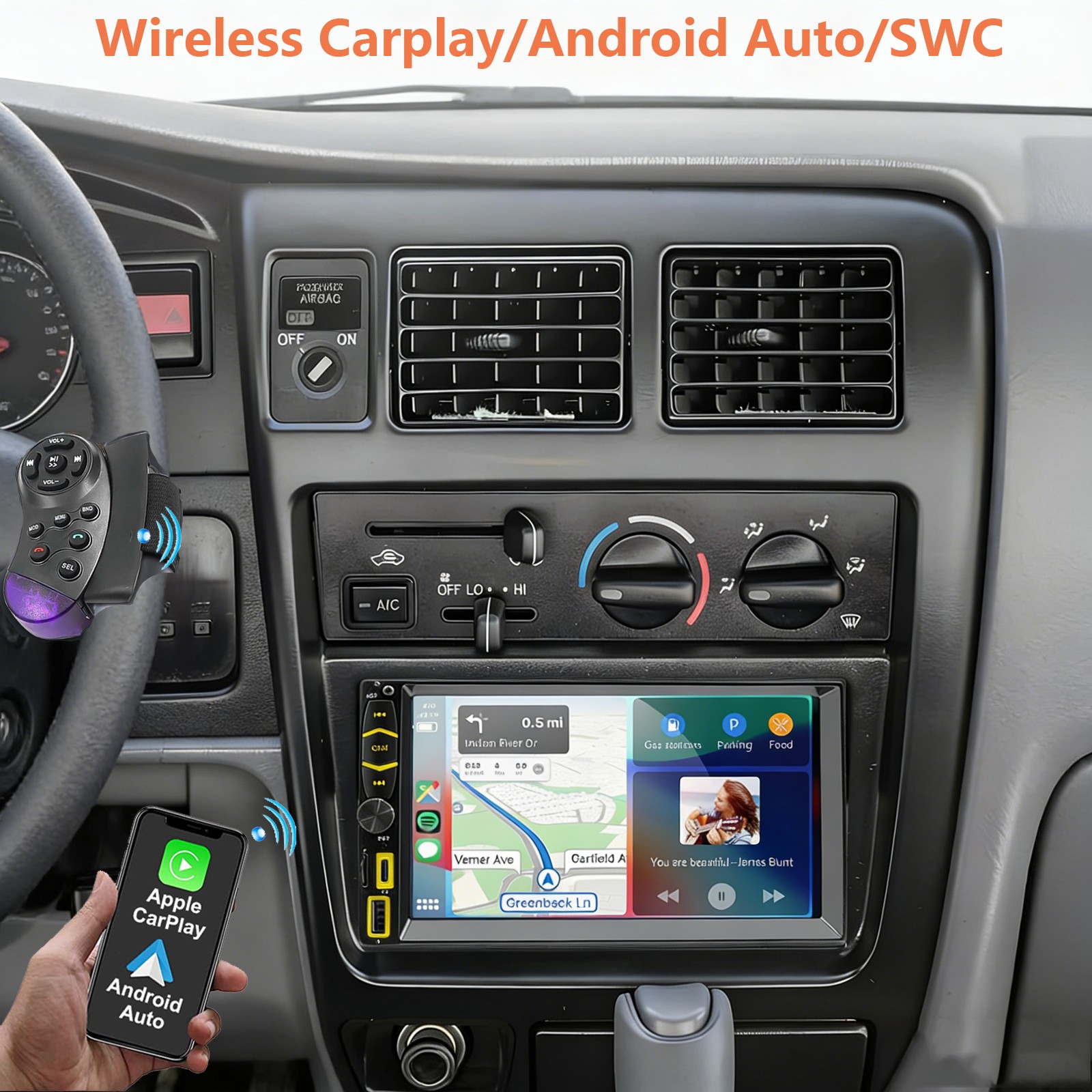 Car Radio Stereo w/ Apple Carplay GPS Navi For Toyota Tundra Sequoia 1999-2002