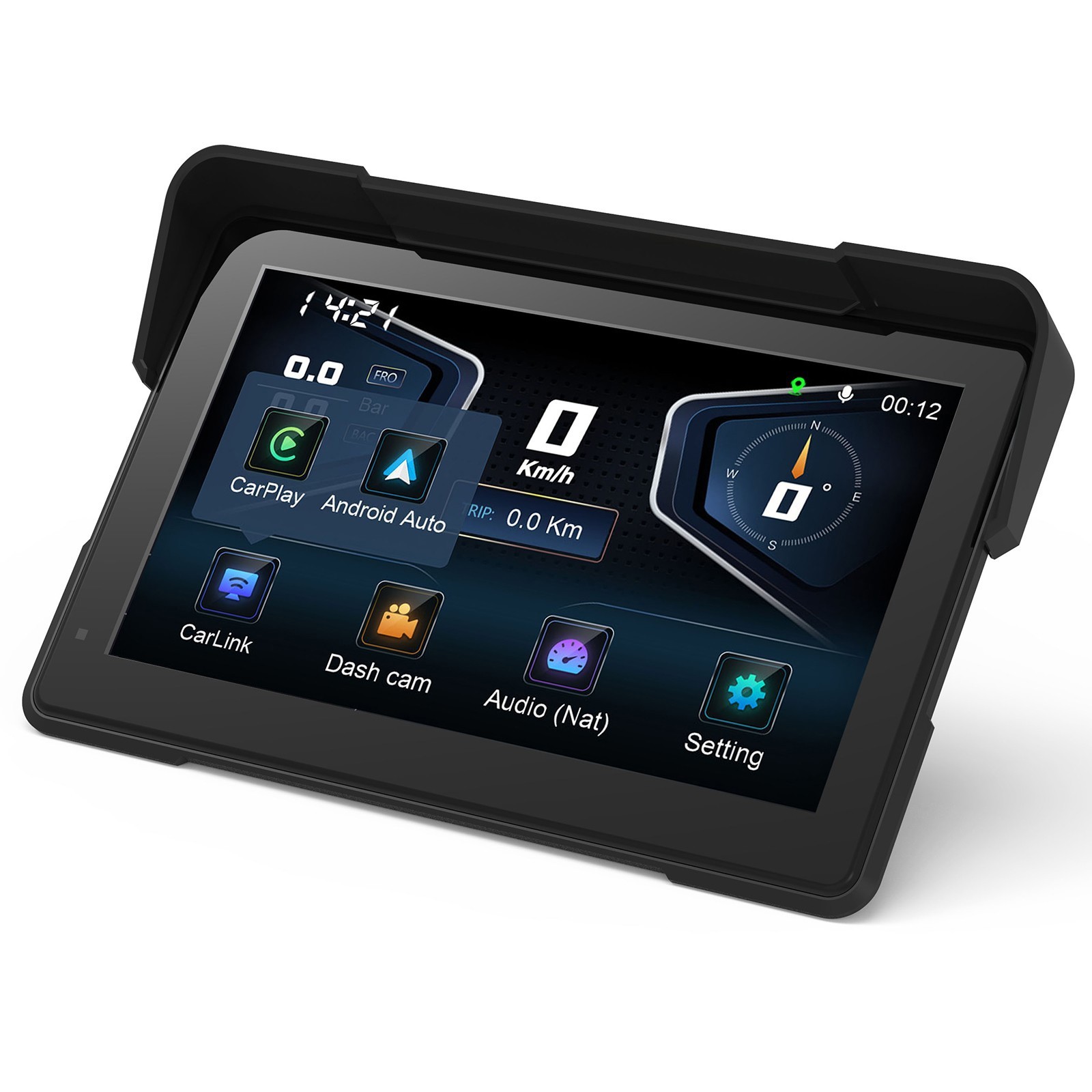 Touch Screen Motorcycles Navigator GPS with camera DVR&TPMS 7″ Wireless CarPlay