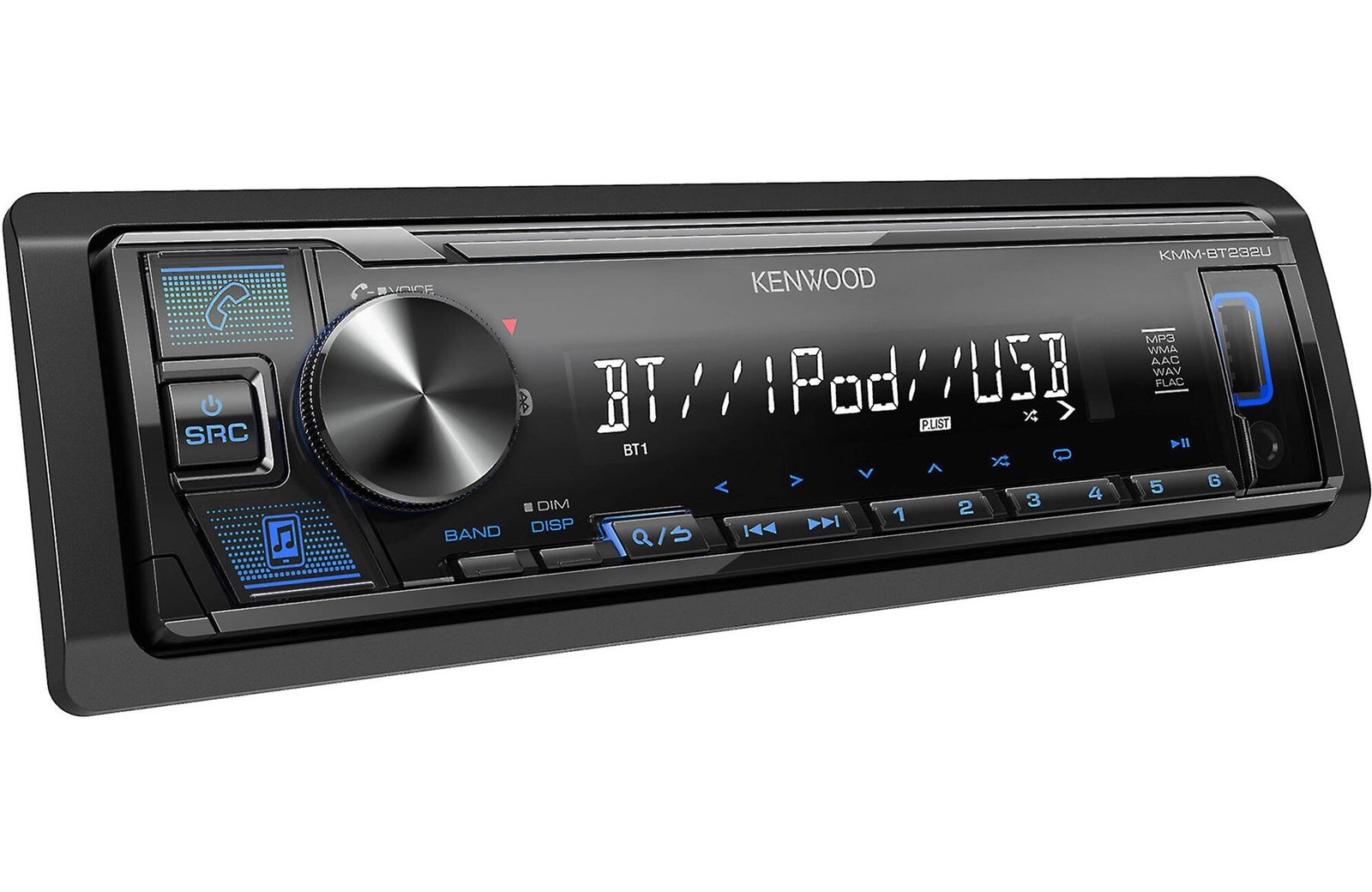 Kenwood KMM-BT232U Single DIN Car Stereo Digital Receiver w/ Bluetooth/USB/AUX