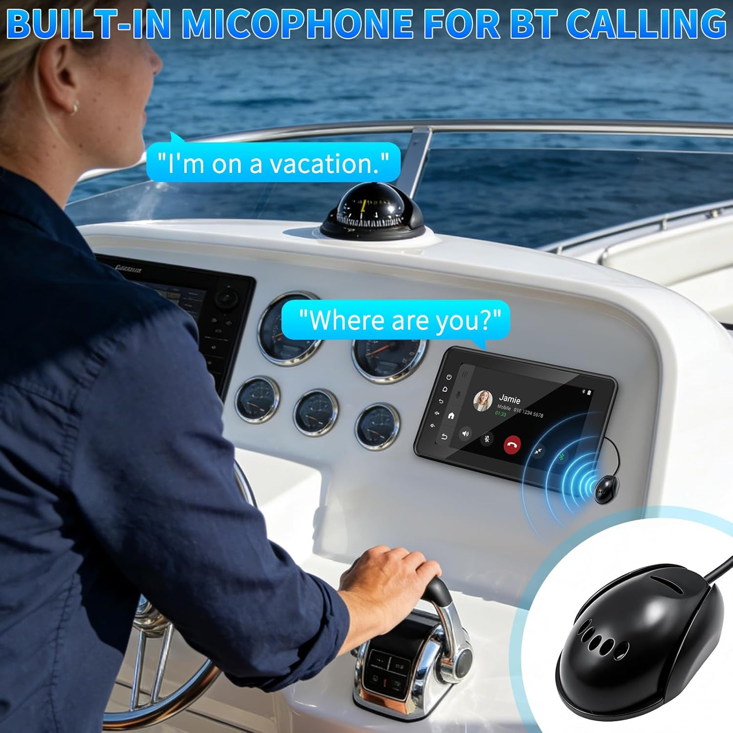 Geloo 2026 Upgraded Marine Stereo with Wireless Carplay and Android Auto, Portab