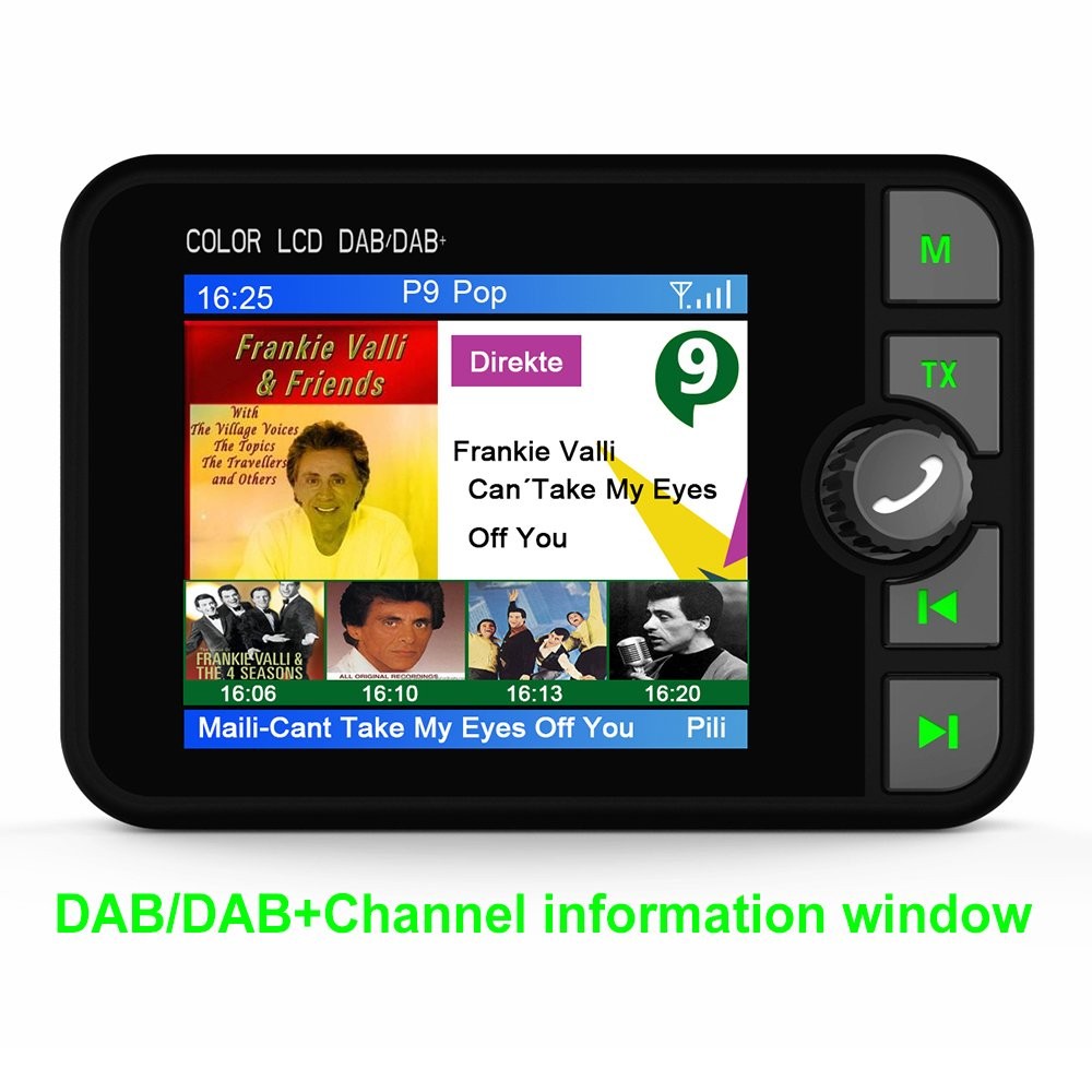 2.4″ Bluetooth Digital Car Auto DAB/DAB+ Radio FM Transmitter USB Adapter