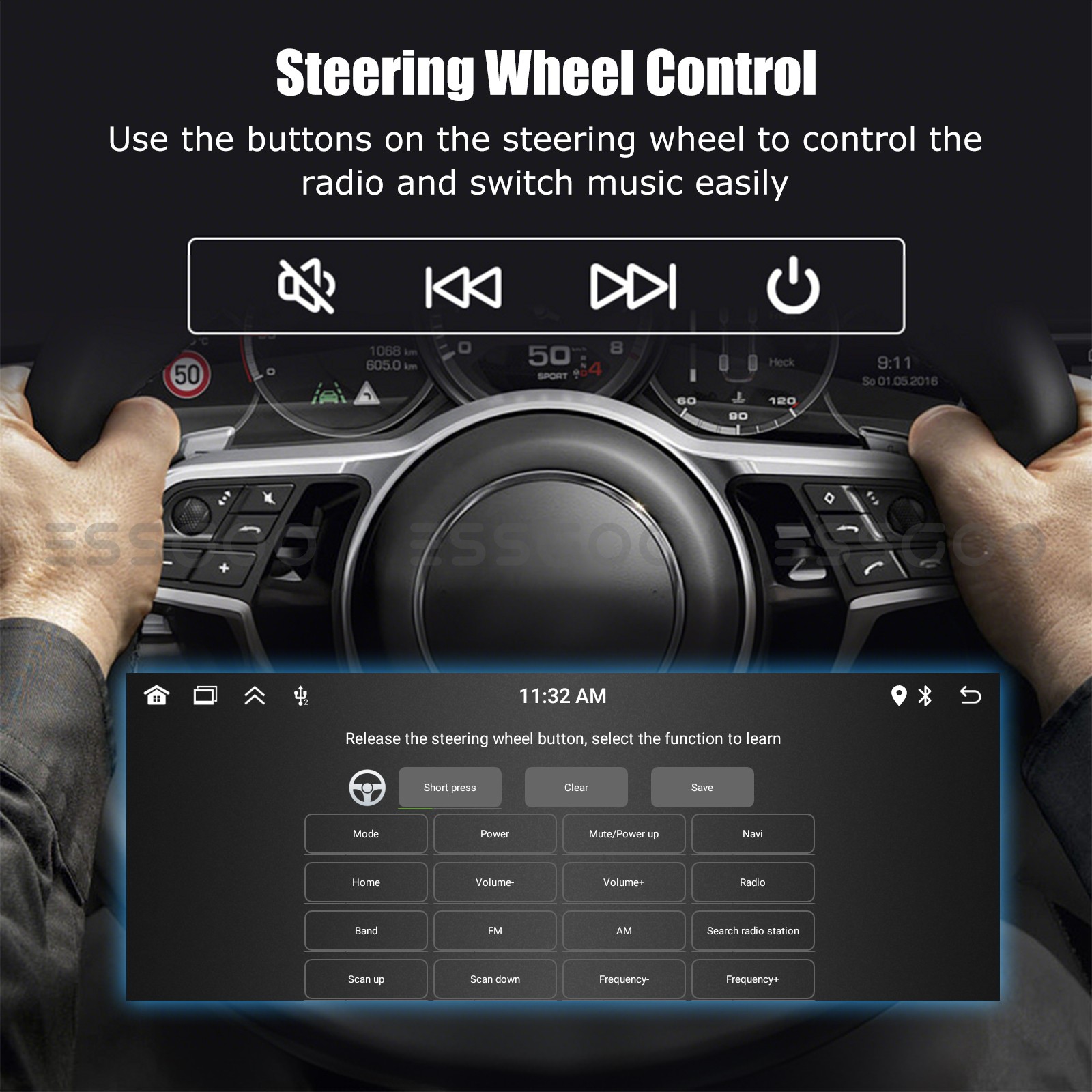 Single 1DIN 6.8″ Touch Screen Car Stereo CarPlay Android Auto Bluetooth FM Radio