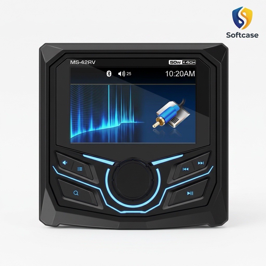 4.1in Waterproof Marine Stereo – Audio MP4/MP5 Video Player, Radio, Bluetooth