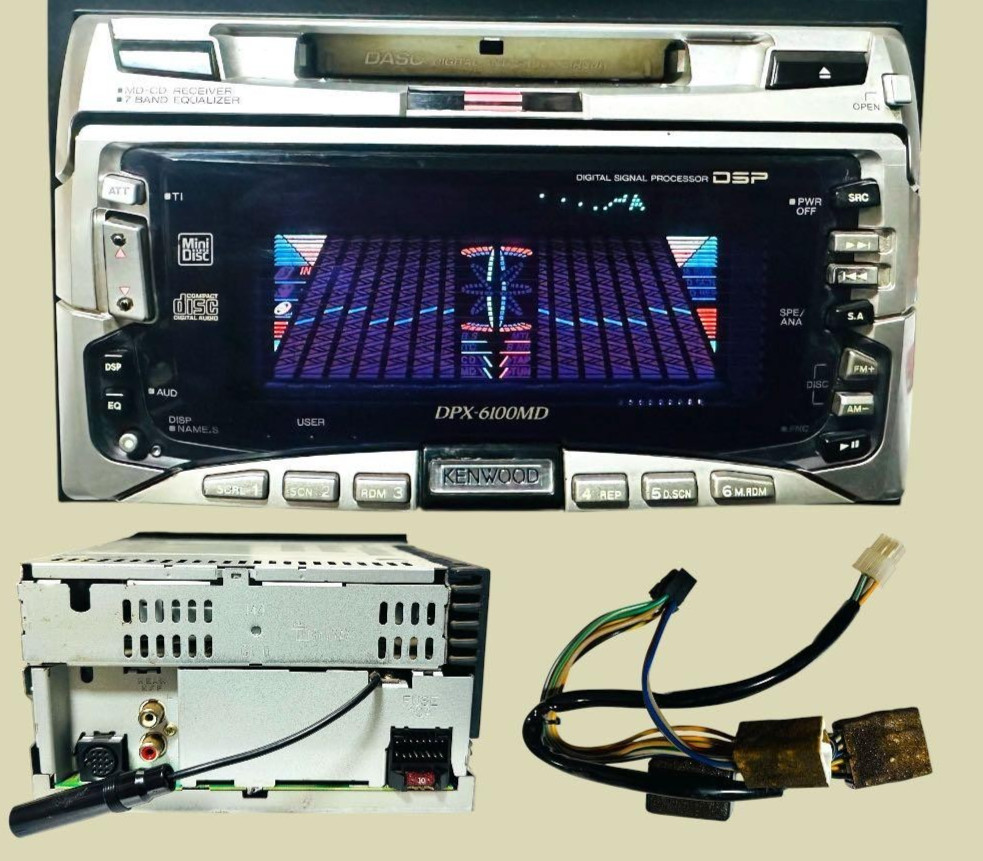 Kenwood DPX-6100MD 2 DIN CD MD Player Receiver Car Audio Stereo Head Unit Junk