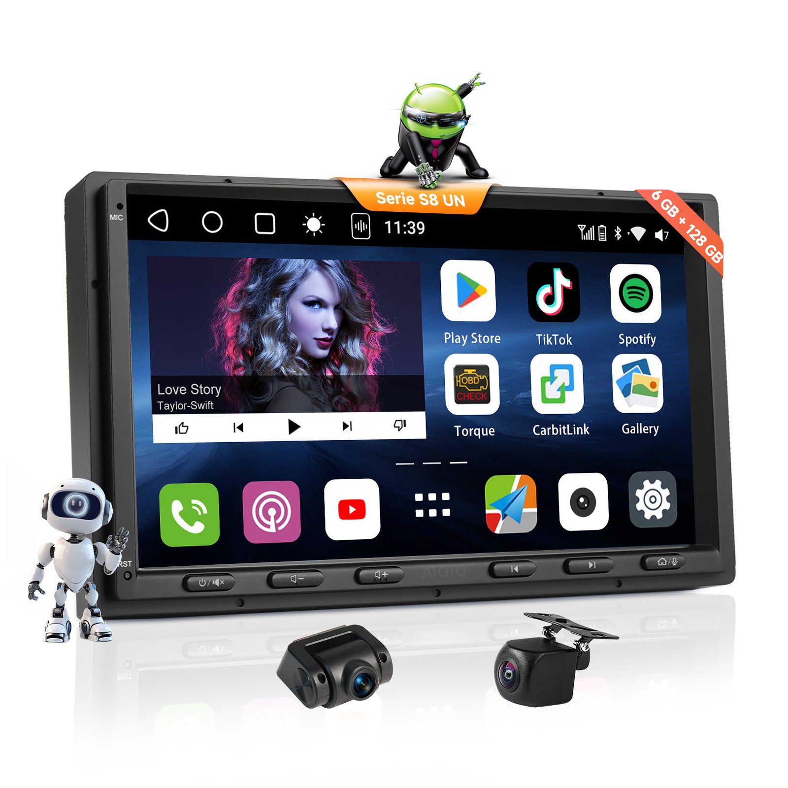 ATOTO 7″ S8 Ultra Level Android Car Stereo 2DIN Dual Bluetooth Front & Rear CAM