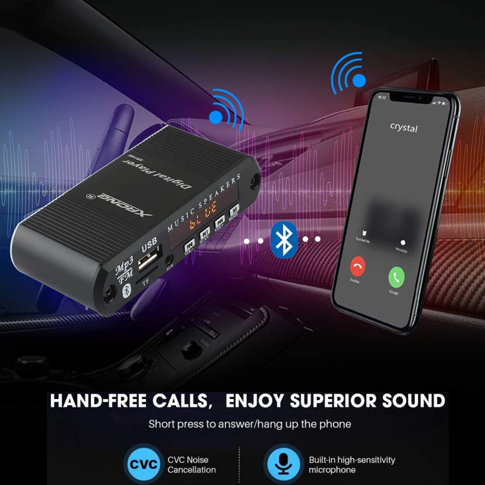 Bluetooth Audio Receiver FM Radio,MP3 Digital Player,LED 4-Digital Display,SD…