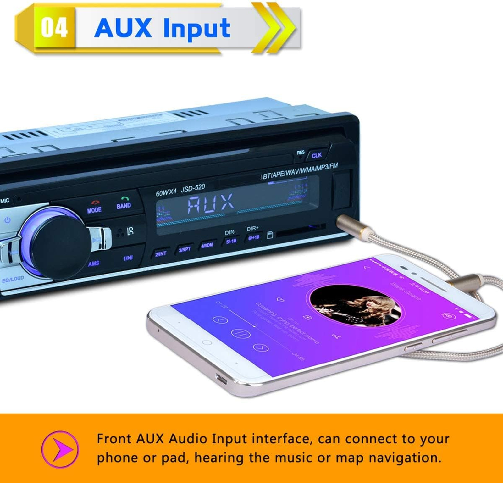 Car Stereo Bluetooth FM Radio MP3 Player USB SD AUX 1 DIN ISO Receiver