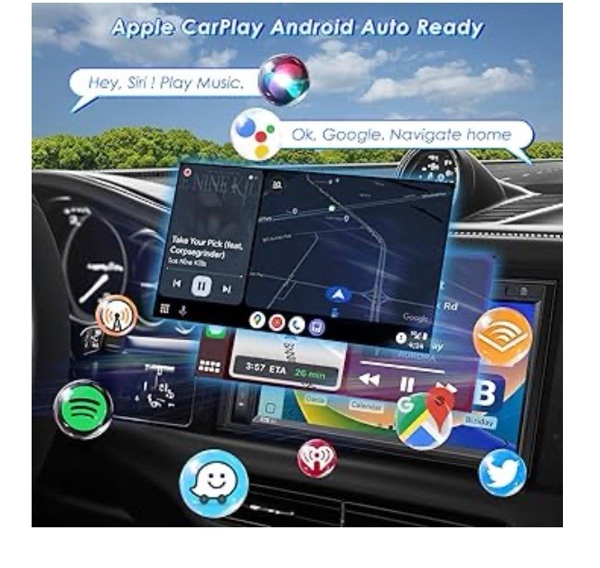 Double Din CarPlay Multimedia System: 7 Inch Touchscreen Car Stereo Receiver