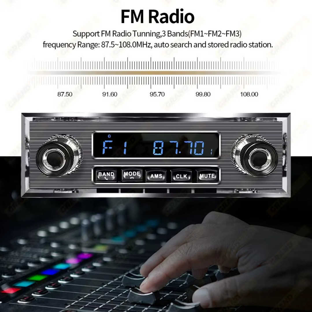 1 Din Car Radio MP3 Player Classic Car Retro Audio Stereo Support FM AUX EQ USB