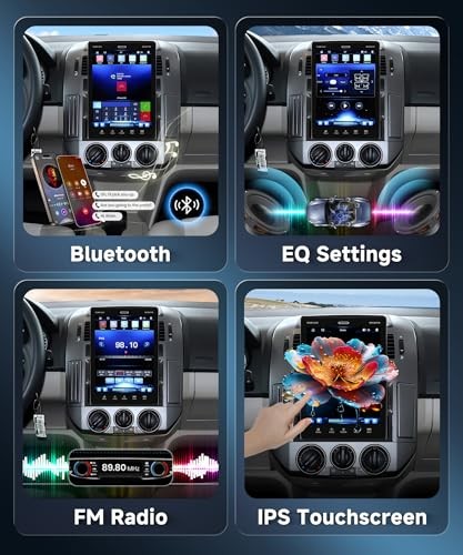 9.5inch Single Din Touchscrren Car Stereo with Carplay Android Auto,1080P IPS