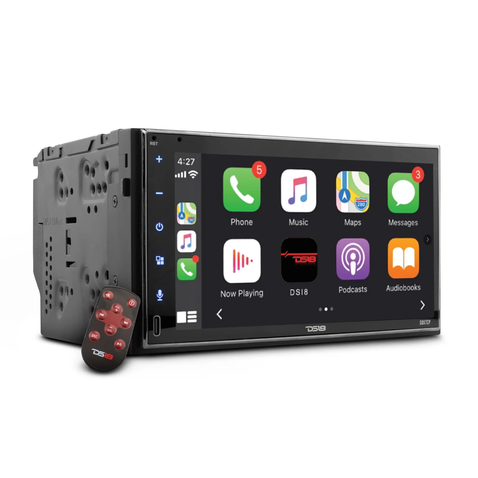 DS18 7″ Touchscreen Double 2-Din Receiver Stereo Bluetooth Apple CarPlay DDX7CP