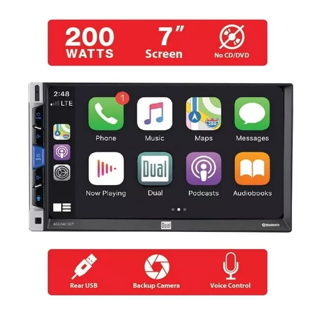 Dual Electronics XDCPA10BT 7 inch Double DIN Car Stereo Apple CarPlay & Android™