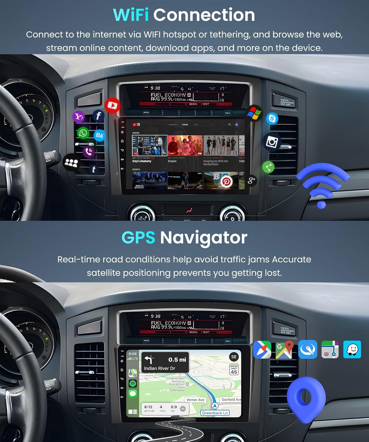 Car Radio For Mitsubishi Montero 2006-2019 Apple CarPlay Android 15 GPS Navi US