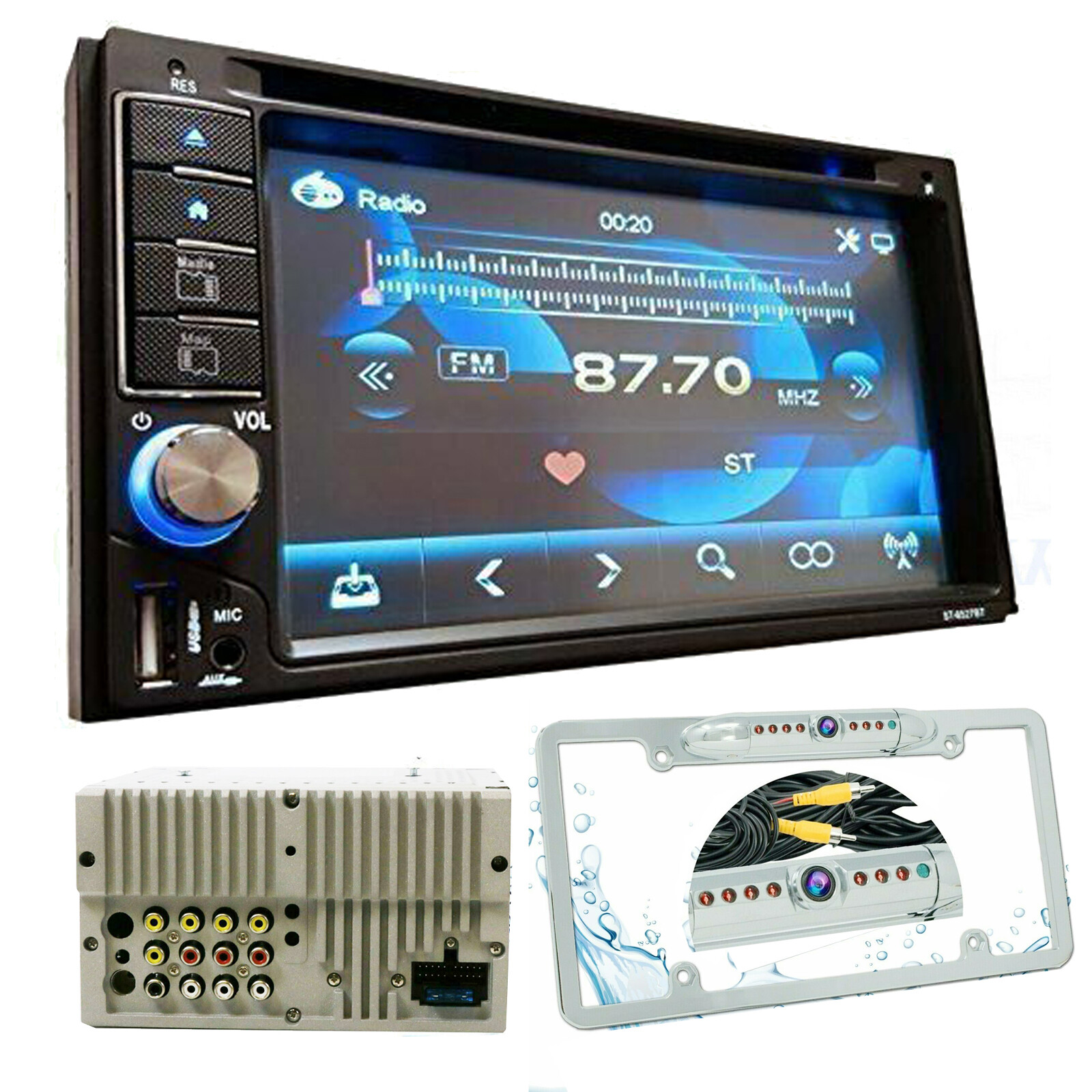 SoundXtreme 2DIN Double Apple Carplay Mirror Link Din DVD Receiver Bluetooth Cam