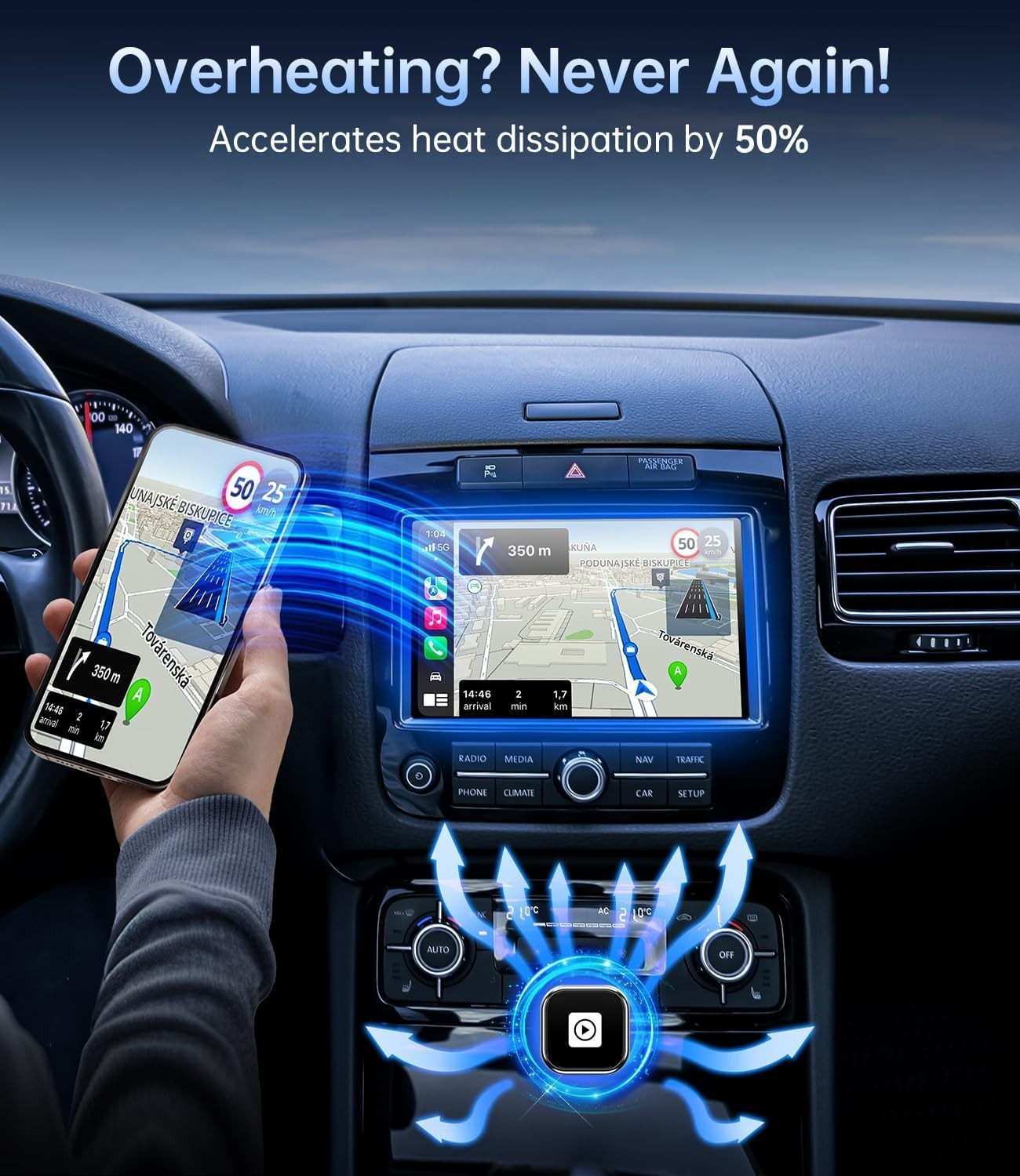 Wireless Carplay Adapter ,Wired CarPlay to Wireless,Mini USB Design for Car Play