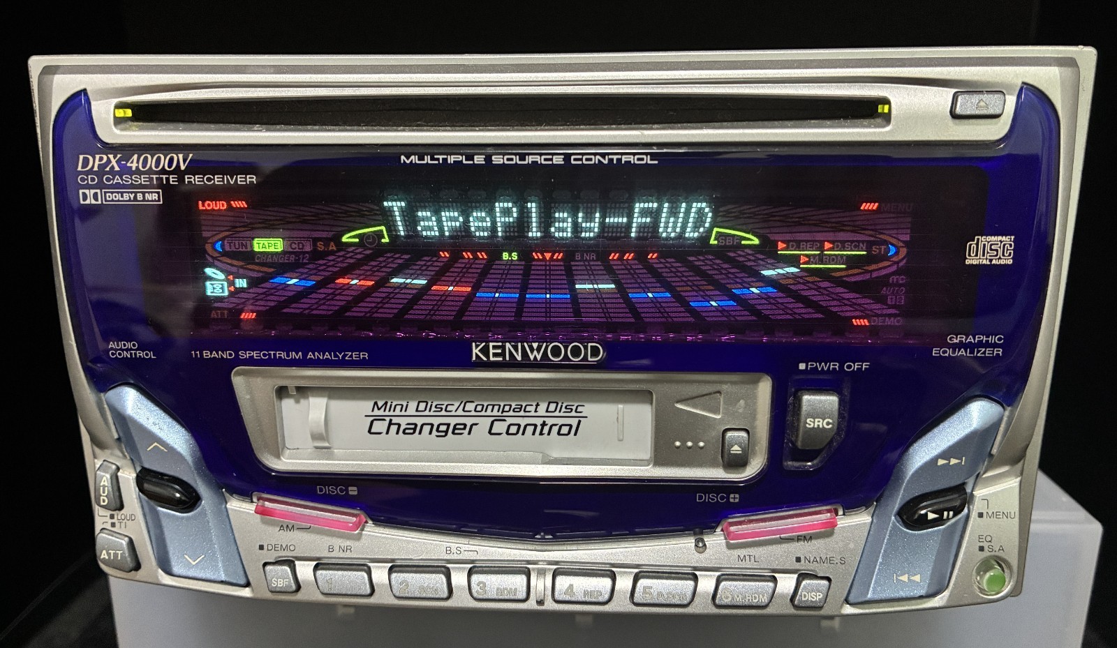 KENWOOD DPX-4000V Car Audio 2DIN CD Cassette 13PIN-BUS RCA Working Tested JDM