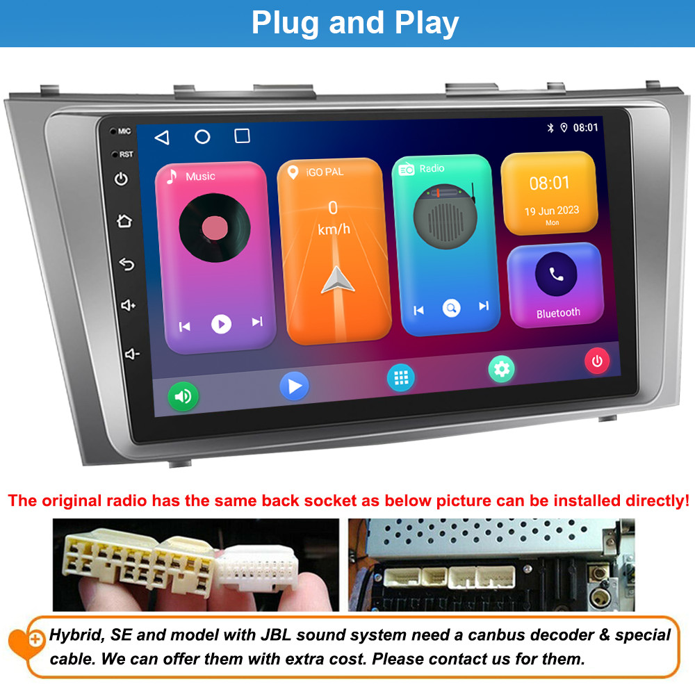 For 2007-2011 TOYOTA CAMRY Android 15.0 Car Stereo Radio Wifi GPS Navi Carplay