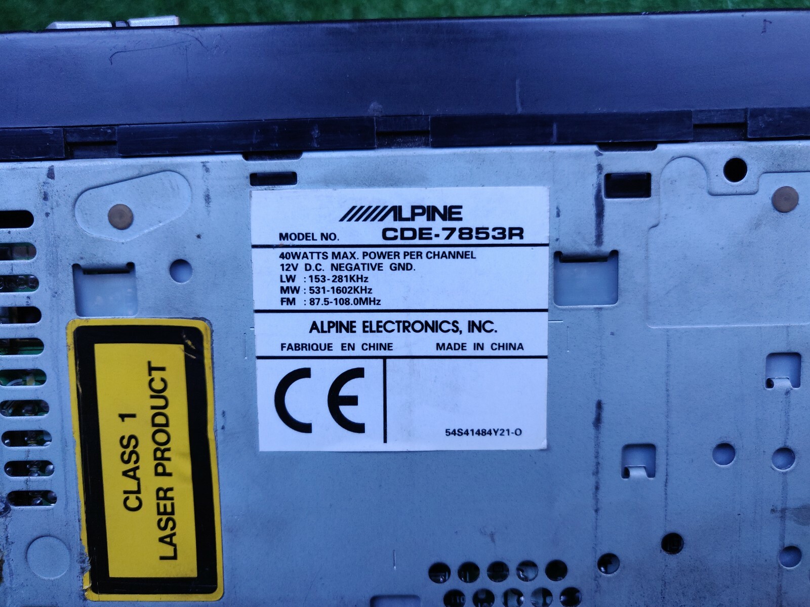 Alpine Cde-7853r Cde7853r Original Car Radio
