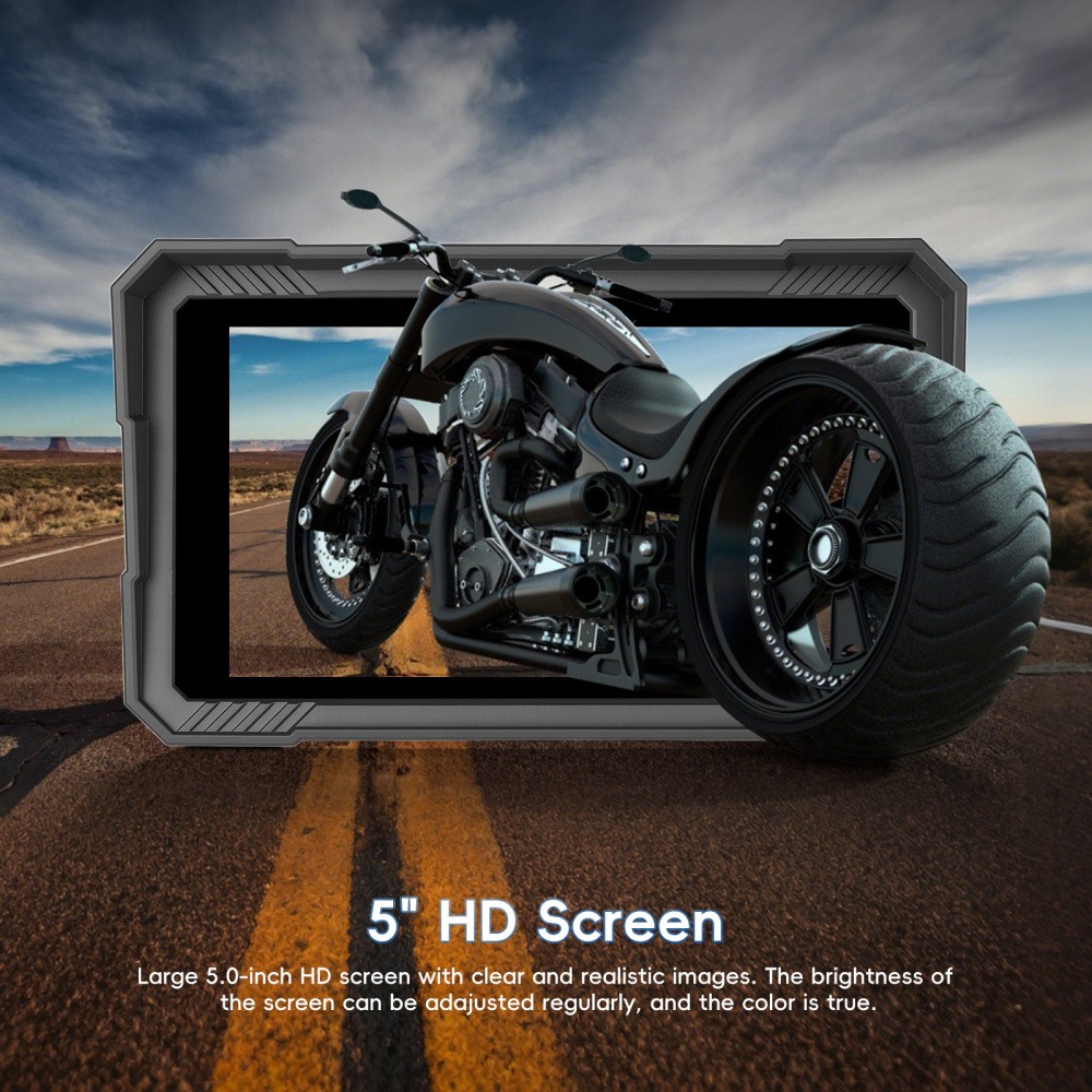 5″ Waterproof Motorcycle Portable Wireless Apple Carplay Android Auto Car Stereo