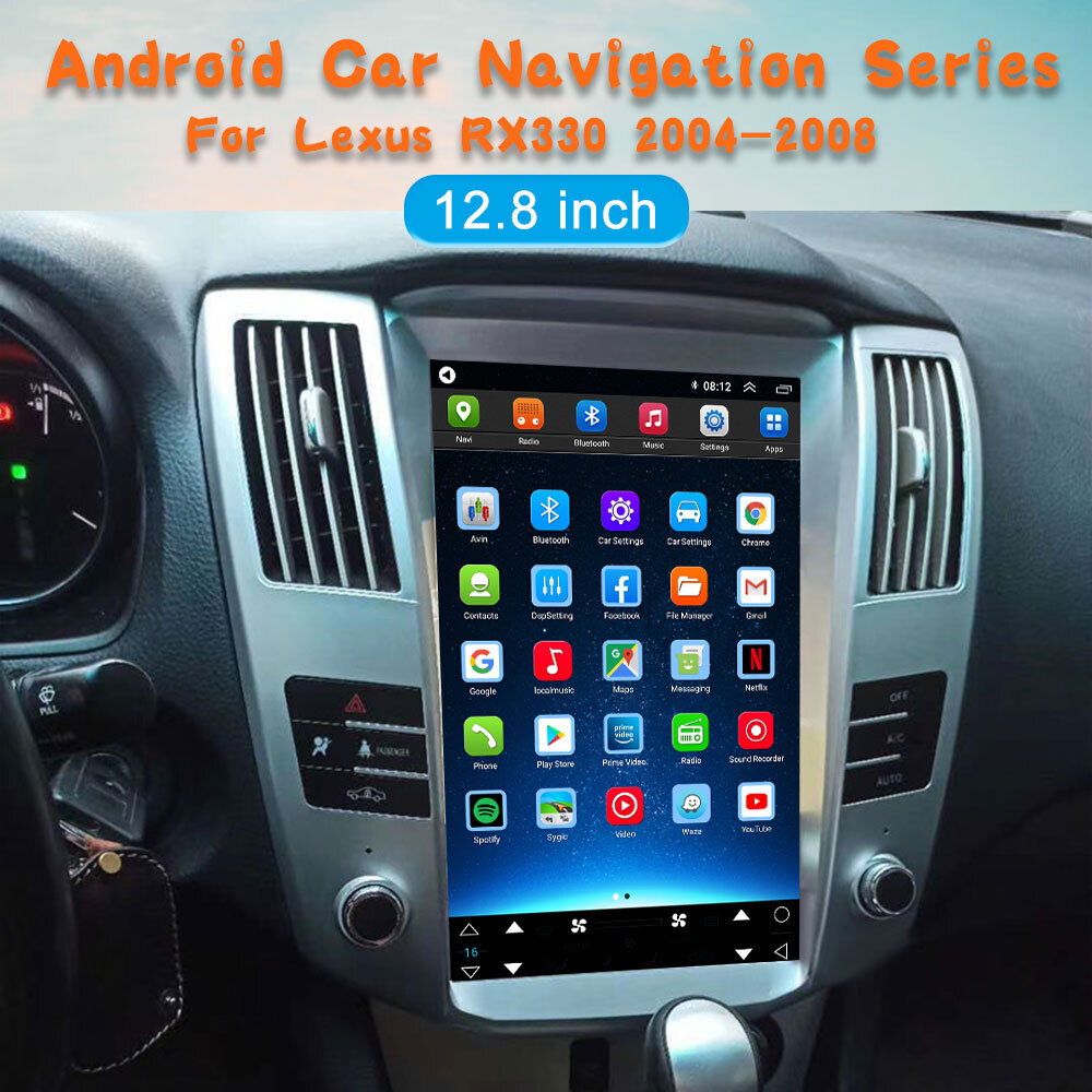 Android 13.0 Car Media Player for Lexus RX330 2004-2008 12.8″HD Screen Carplay