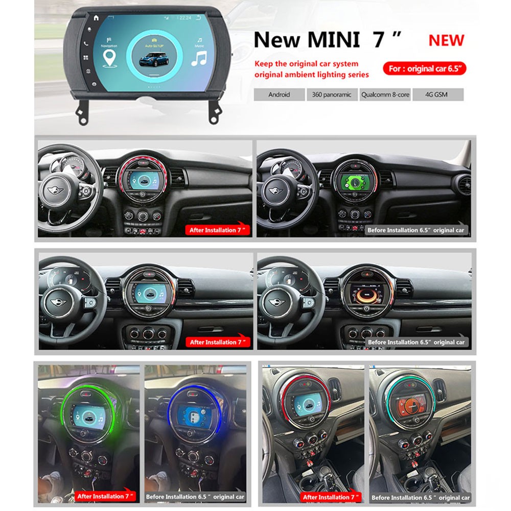 128G Android Car Radio Navi CarPlayer for BMW Mini Cooper F54 F55 F56 2015-2017