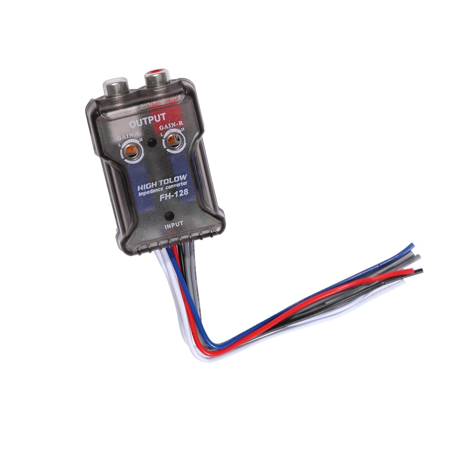 Car Stereo Hi-Low Converter for Auto Subwoofer Amplifier to RCA Adapter