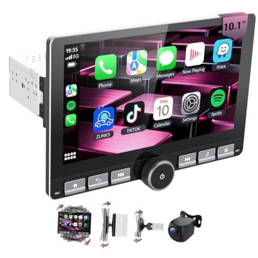 10.1″ 360° Rotatable Touchscreen Car Stereo with 10.1″-Single Din-2+64G
