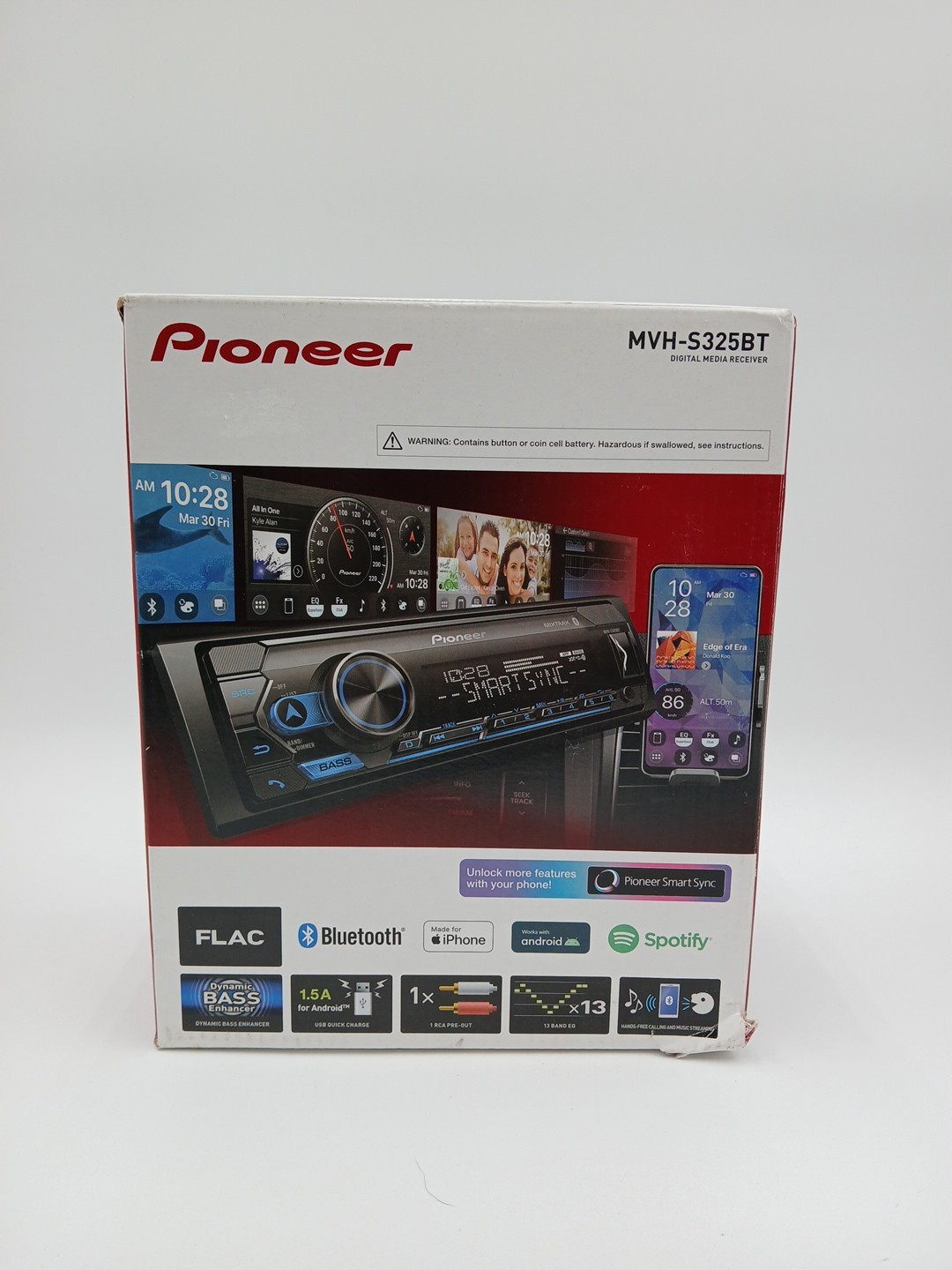 PIONEER MVH-S325BT Single Din Built-in Bluetooth, MIXTRAX, USB, Auxiliary, Pando
