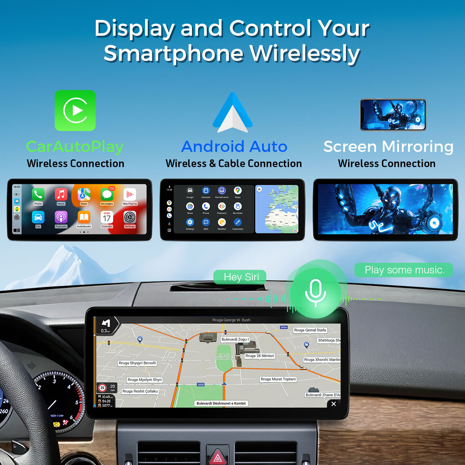 12.3″ Android 13 8-Core Car Stereo GPS Retrofit For Benz GLK-Class X204 2008-12