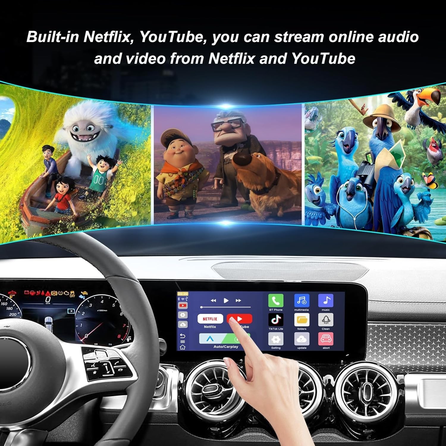 Wireless CarPlayBox with Netflix/YouTube/TF Card Slot Convert Wired CarPlay t…