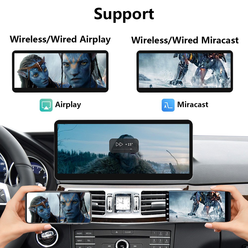 Ultra Thin 12.3”Wireless Carplay Touchscreen For Mercedes E Class W212 Navi GPS