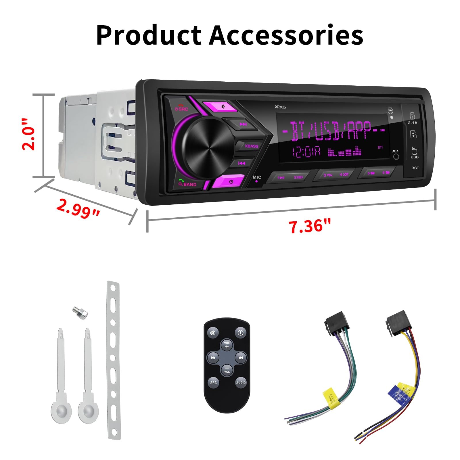 Boss Estereo De Pantalla Para Coche Carro Auto Multimedia Car Stereo LCD Bluetoo
