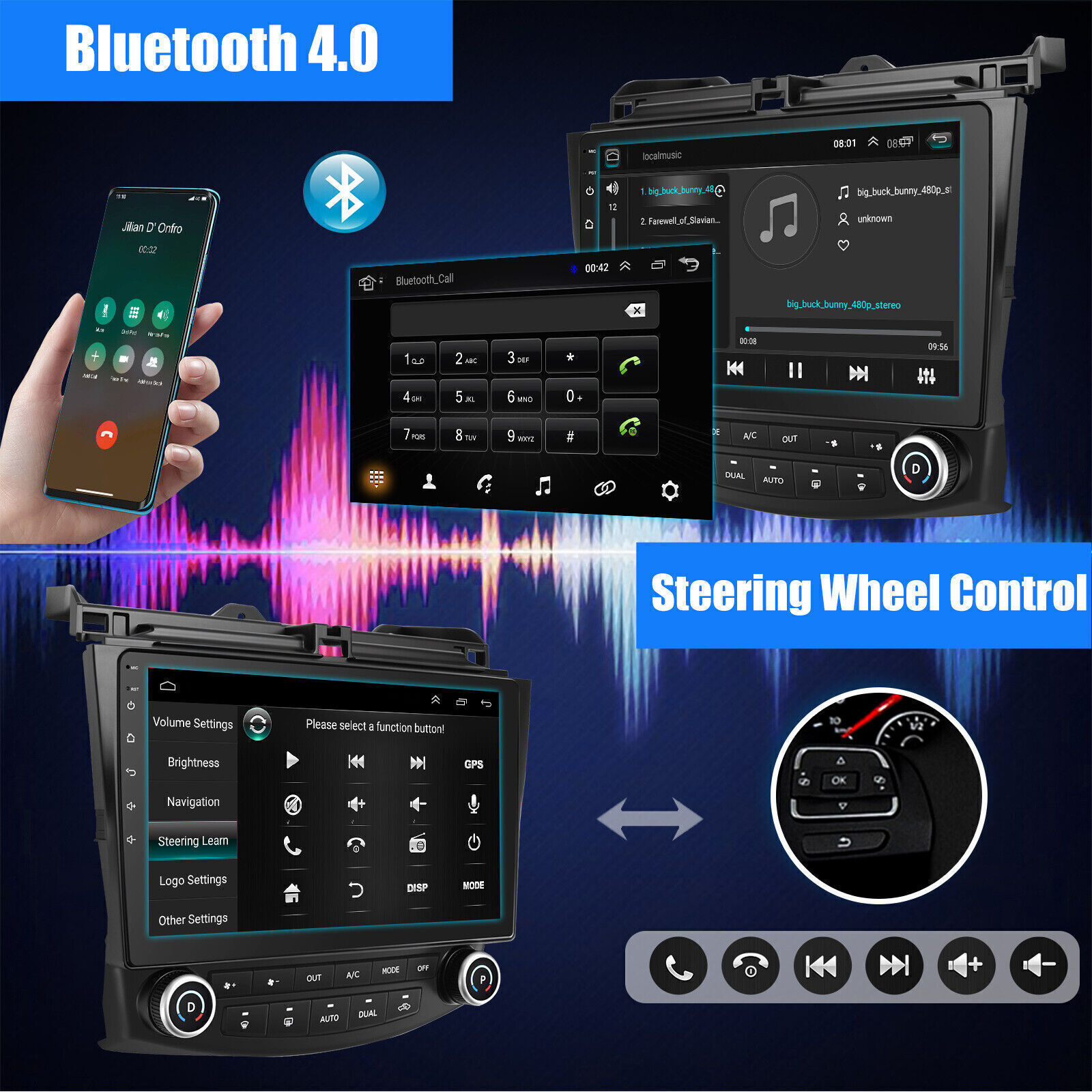 10″ For Honda Accord 7th 2003-2007 CarPlay Car Stereo Radio GPS Wifi Android 13
