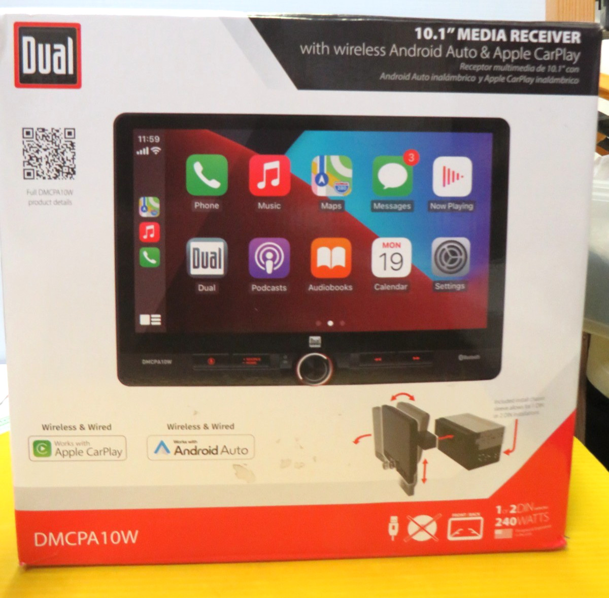 Dual Electronics 10.1″ Touchscreen Car Stereo Receiver Wireless Apple CarPlay