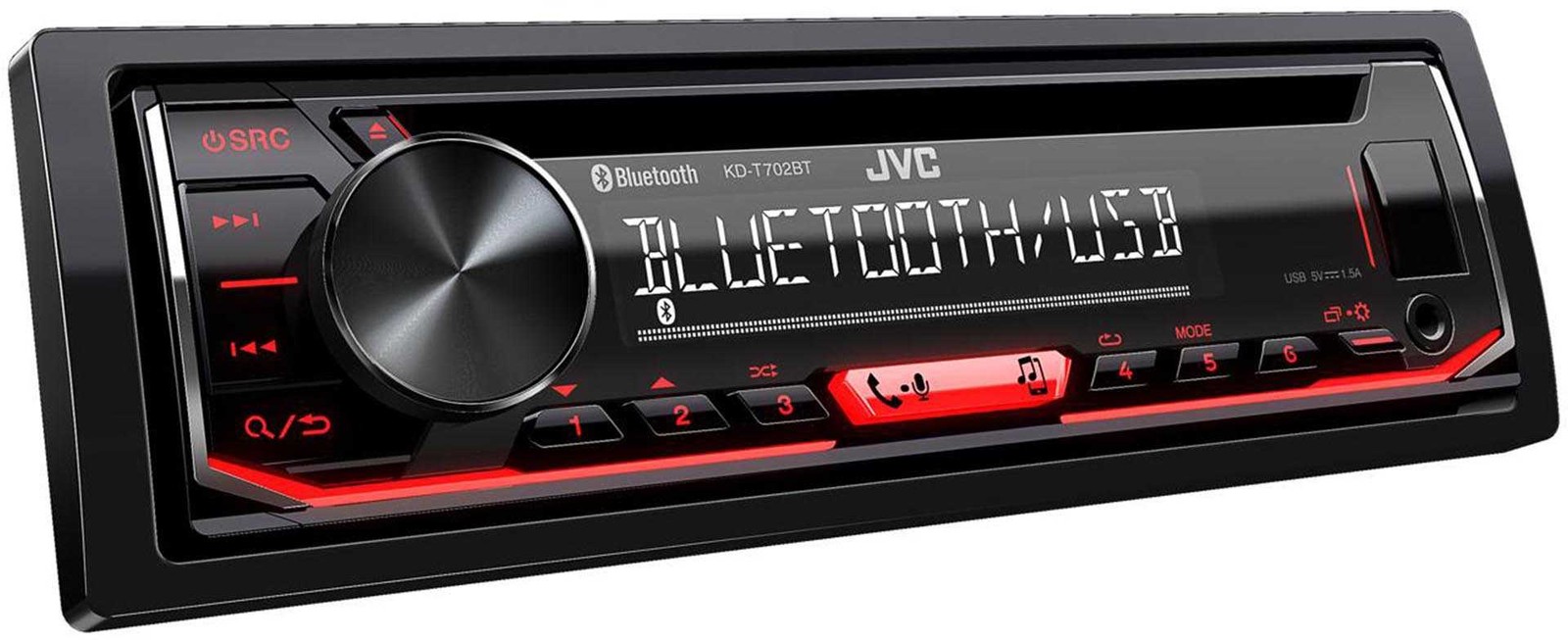 JVC KD-T720BT Single Din Radio Bundle GRAY Dash includes pocket Compatible wi…
