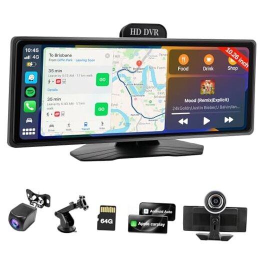 Wireless Carplay Screen for Car, 10.26″ Portable Car Radio with 10.26 inch