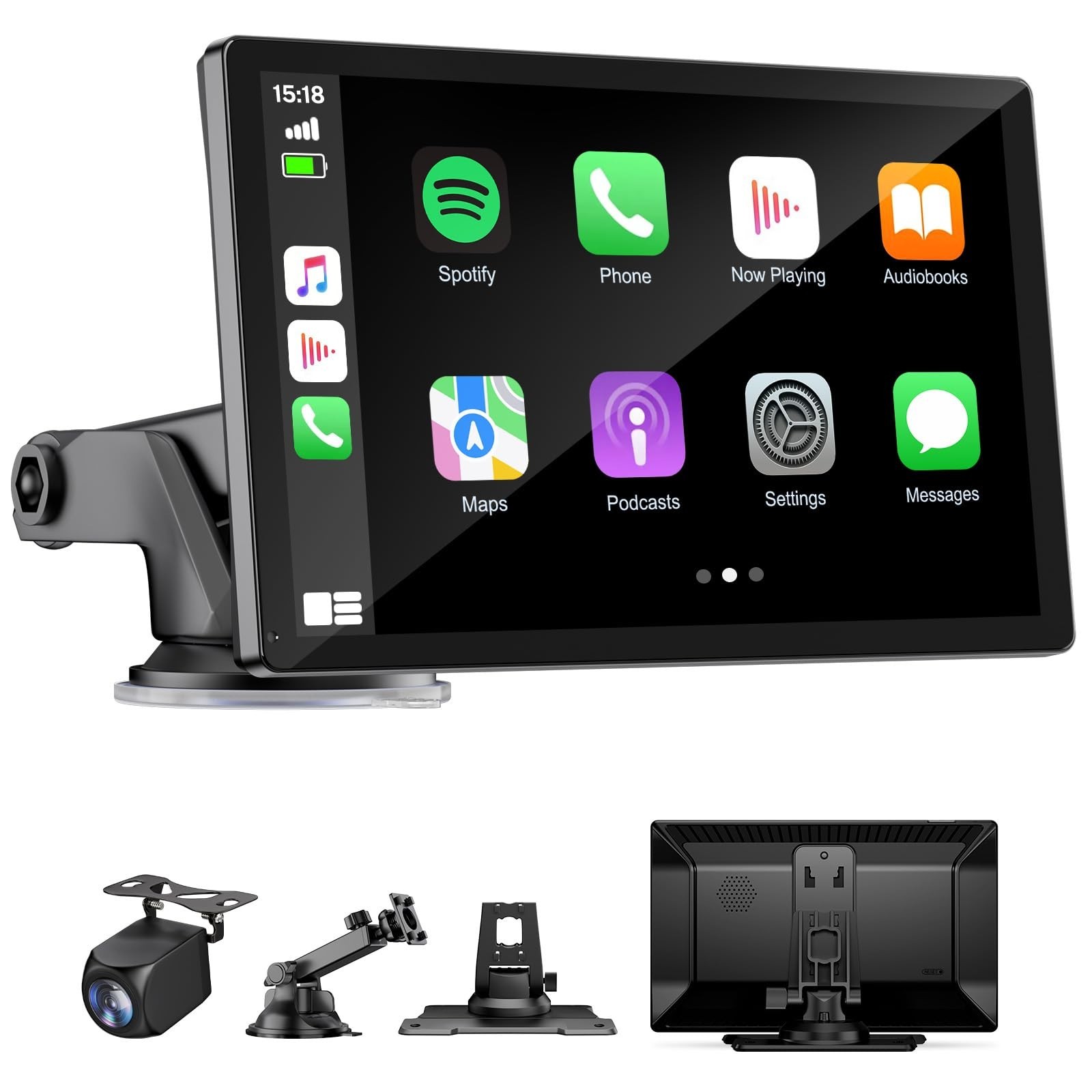 9″ Wireless CarPlay Touchscreen Display, Android Auto, GPS, Backup Camera, Bluet