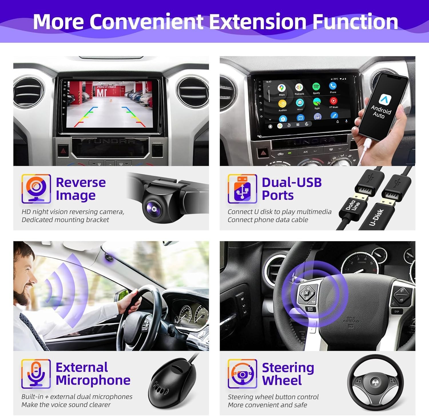 9″ 8Core 32G Android Auto Carplay Stereo for Toyota Tundra 2014-2021