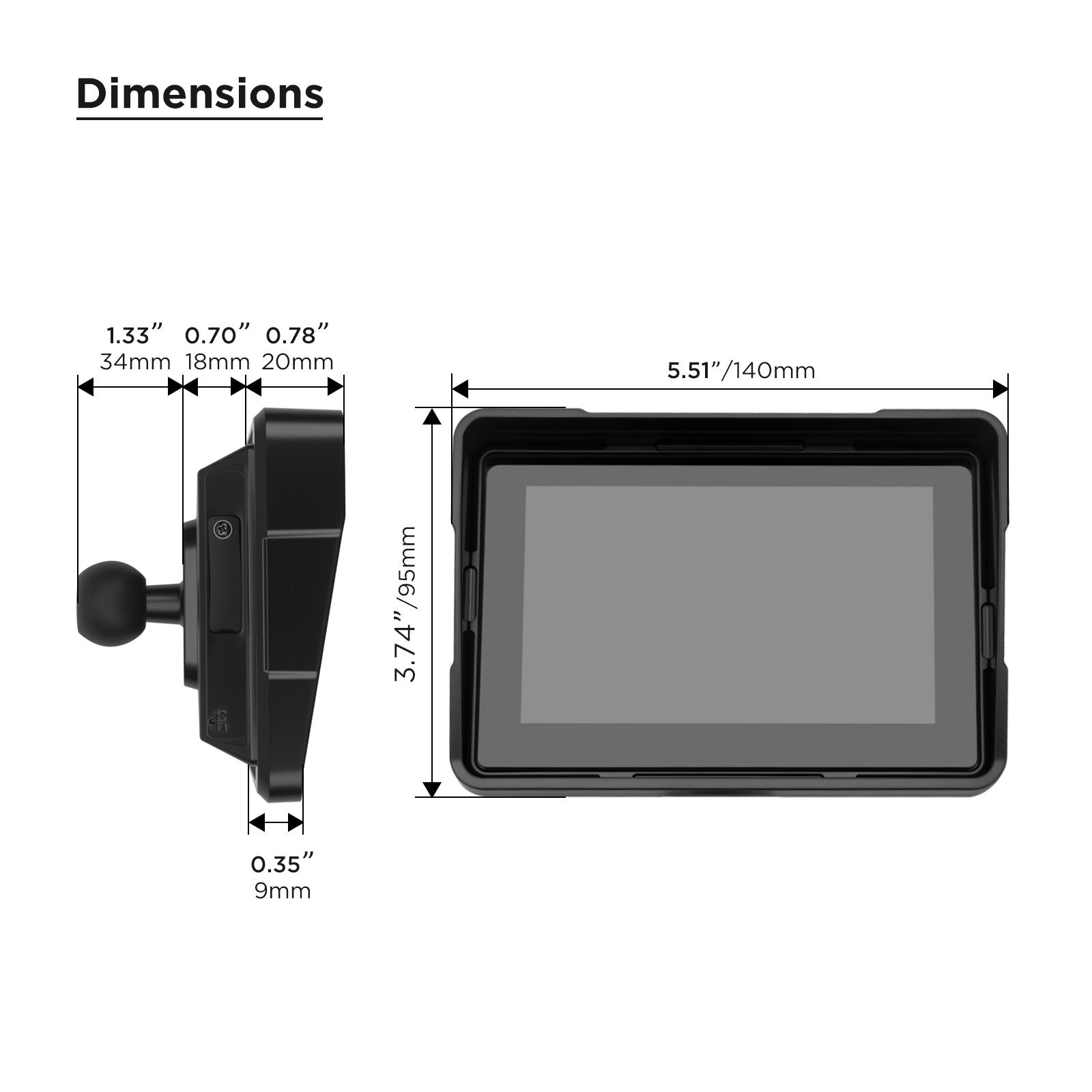 MCS-1 5″ Waterproof Wireless Navigator Motorcycle CarPlay & Android Auto Screen