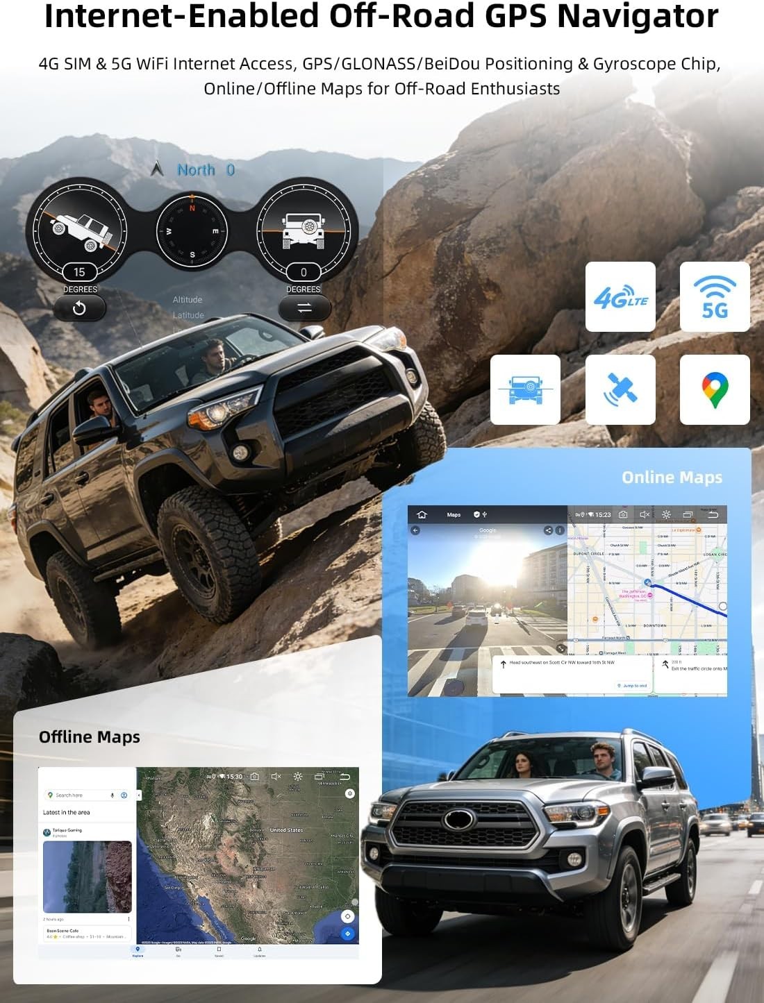 Dasaita 9″ Car Radio for Toyota 4Runner 2010-2023 BT WiFi CarPlay GPS DTS 256GB