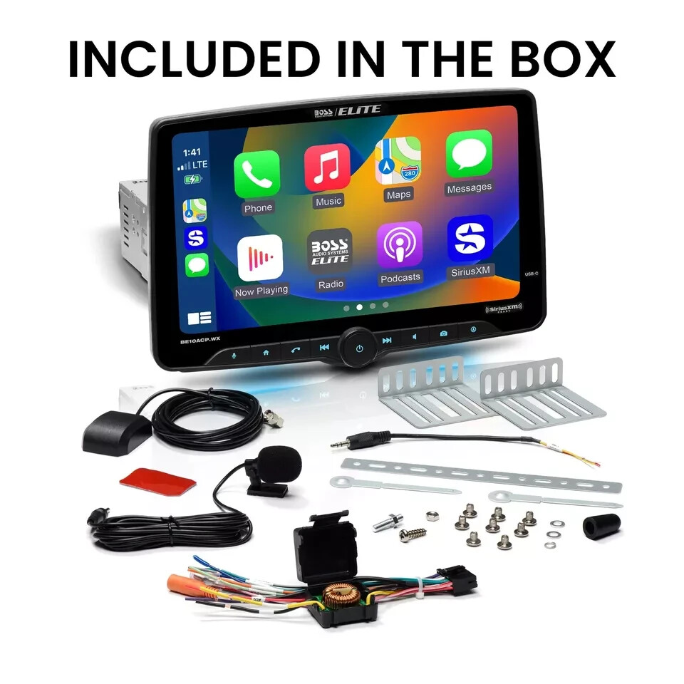BOSS BE10ACP.WX Car Stereo Wireless Apple CarPlay Android Auto 10.1” Single Din