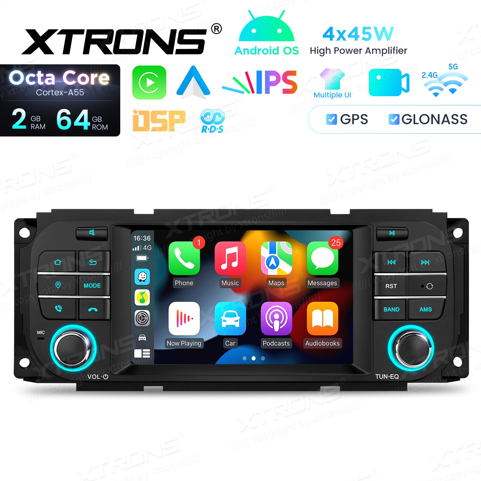 32GB Android 13 For Jeep Wrangler Dodge Chrysler BT Carplay Car Radio GPS Stereo