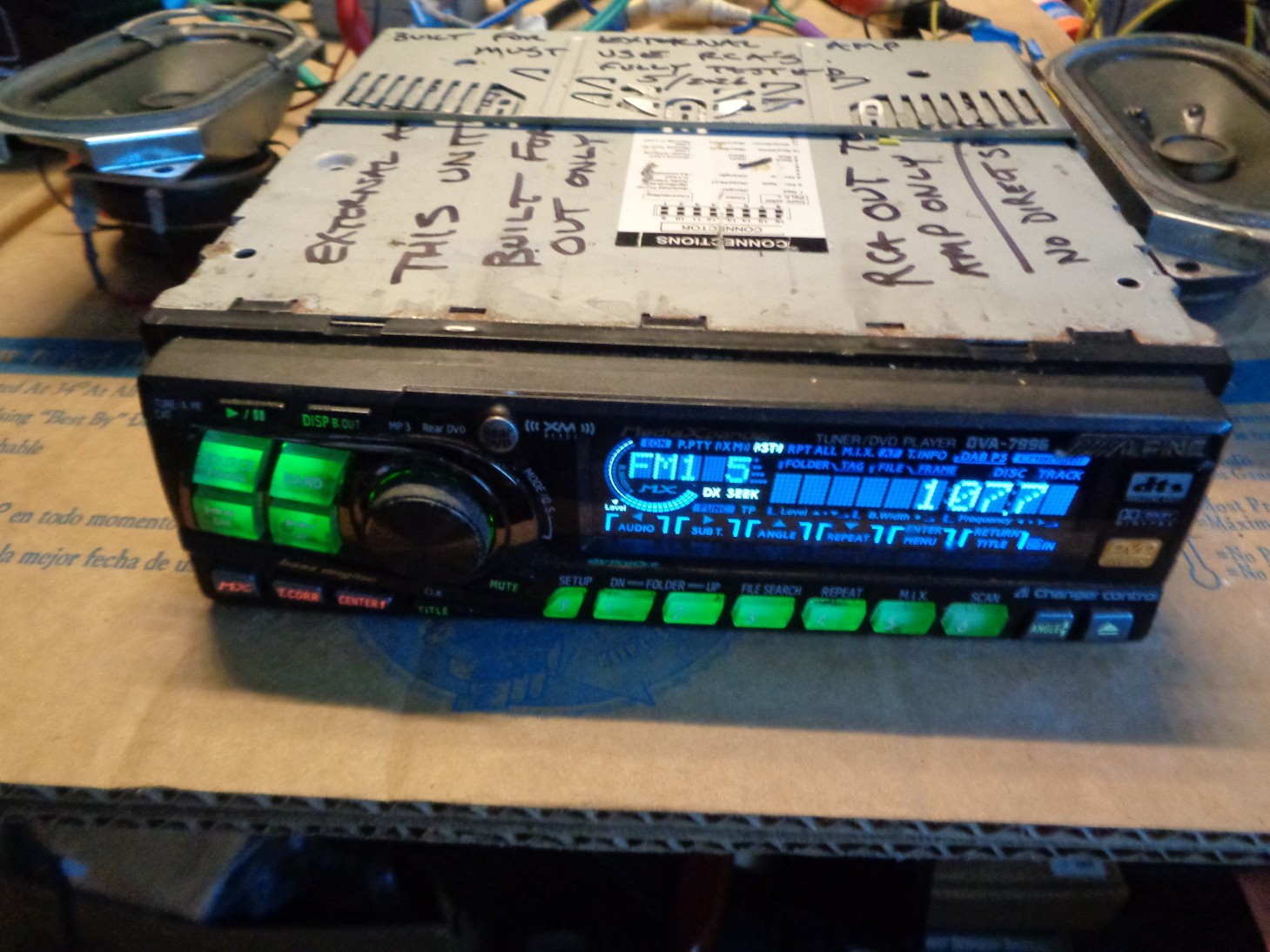 OK Used Tested Alpine DVA-7996 CD/DVD Player FM AM Stereo Radio Aux Video Output